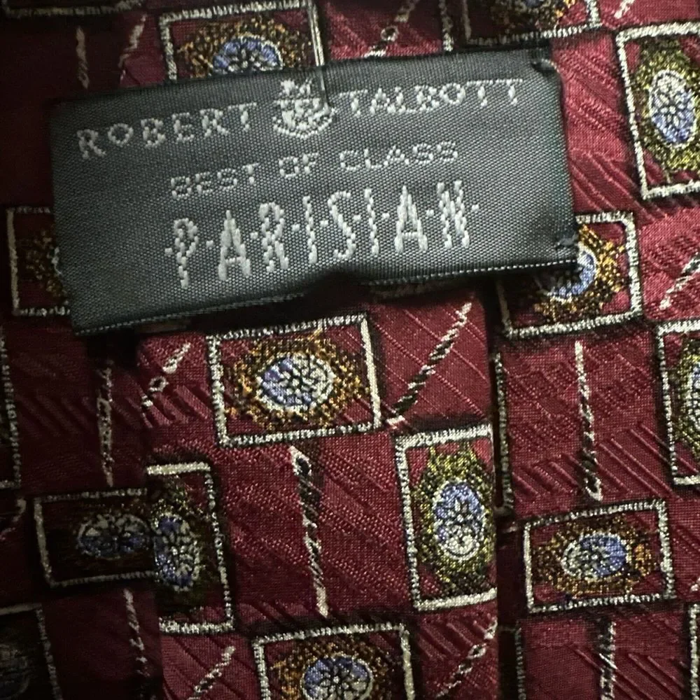 Vintage Robert Talbott Best Of Class Parisian Men Tie Red Hand Sewn Silk 58 Inch